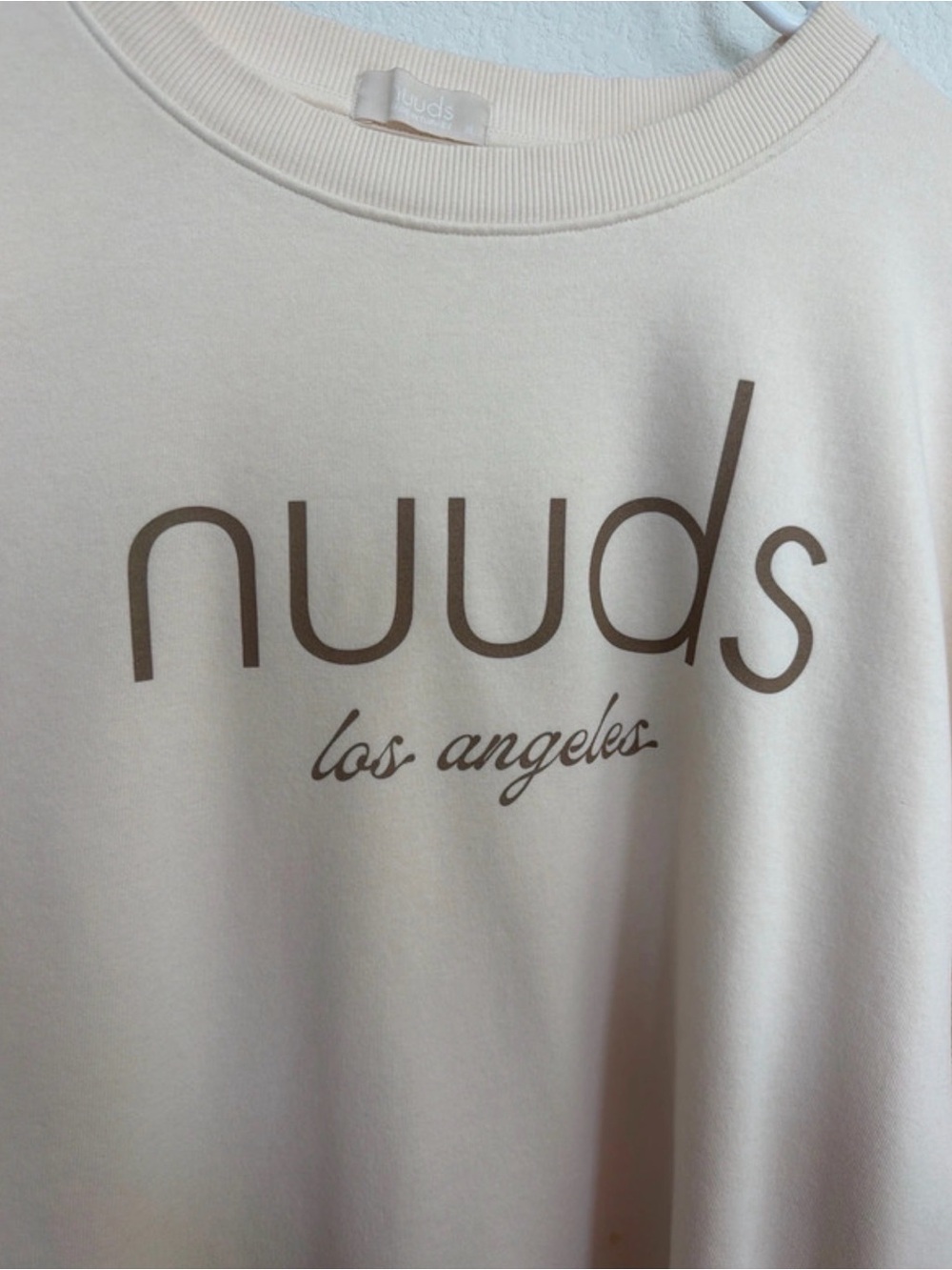 nuuds Cream Sweatshirt with Brown Logo